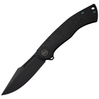WE 240032 Essential Knight Black Stonewash Framelock Knife Black Titanium Handles
