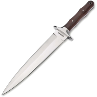 Boker 02BA5918GX Colmillo GX Satin Dagger Fixed Blade Knife Brown Wood Handles