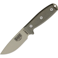 ESEE 3PMDT Model 3 Standard Edge Fixed "Super Tuff" Textured Blade Knife with OD Green Canvas Micarta Handles