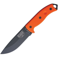 ESEE 5POR Model 5 Fixed Carbon Steel Black Blade Knife with Bright Orange G-10 Handles