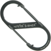 Nite-Ize NISB2-03-01 Black Size 1.95" x 0.85" x 0.24" Dual Carabiner Stainless Steel