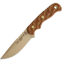 TOPS Tex69 Tex Creek 69 Fixed Drop Point Blade Knife with Textured Tan Micarta Onlay Handles