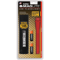 Maglite 53041 Mini Mag-Lite 2AA Cell Red Survival LED Flashlight with Anodized Finish