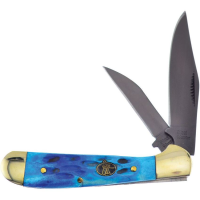 Frost SW104BLPB Steel Warrior Copperhead Folding Knife with Blue Bone Handle