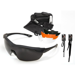 Edge Tactical Eyewear Overlord Kit - Matte Black Frame / 4 Lenses: Polarized Smoke, Clear, Tiger's Eye, G-15