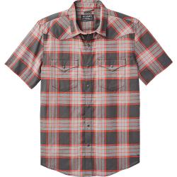 Filson Men's Snap Front Guide SS Shirt - Medium - Black / Grey / Red Plaid