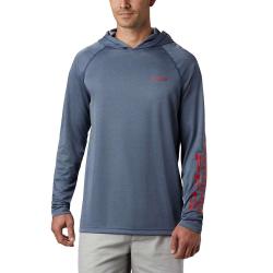 Columbia Men's Terminal Tackle Heather Hoodie - Small - Charcoal Heather / Cool Grey Logo