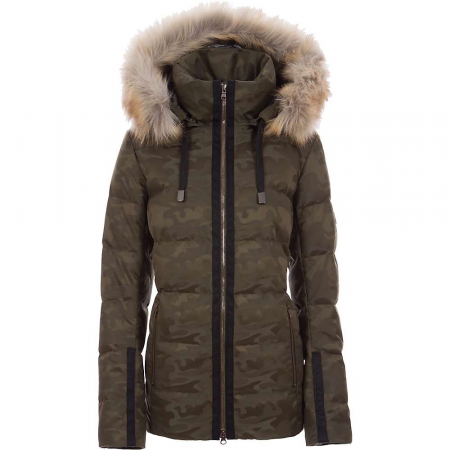 Fera Harper Faux Fur Parka - Olive Camo