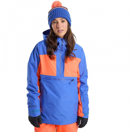 Burton Women's GTX Pillowline Anorak Jacket - Amparo Blue / Tetra Orange