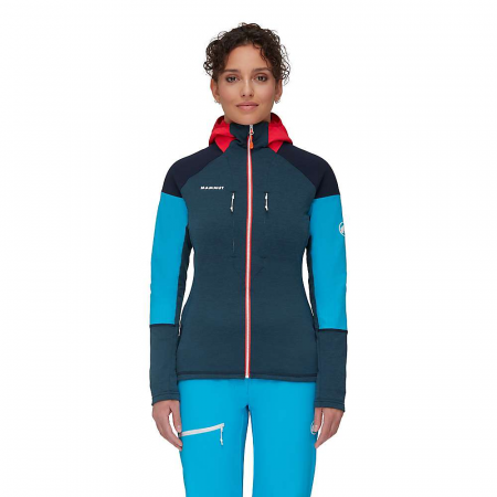 Mammut Women's Eiswand Advanced ML Hooded Jacket - Night / Azalea