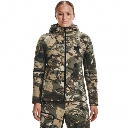 Under Armour Women's Rut Windproof Jacket - UA Forest All Season Camo / Black