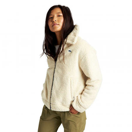 Burton Women's Lynx Full-Zip Reversible Fleece Jacket - Creme Brulee / Folkstone Grey