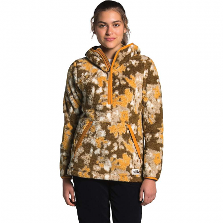 The North Face Women's Campshire Pullover Hoodie 2.0 - Hawthorne Khaki Abstract Ikat Flc Print