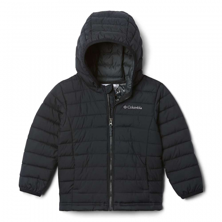 Columbia Boys' Powder Lite Boys Hooded Jacket - Black