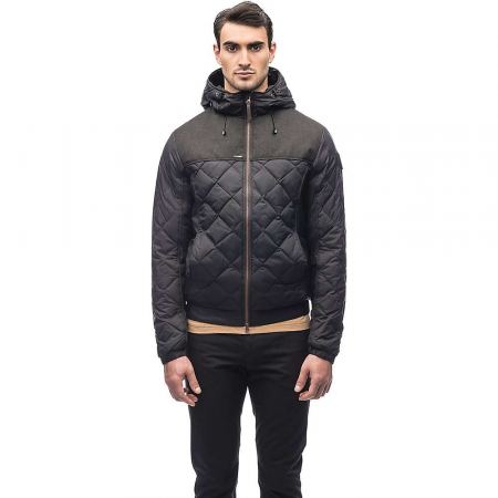 Nobis Men's Elroy Quilted Hooded Jacket - Black / Heather Black