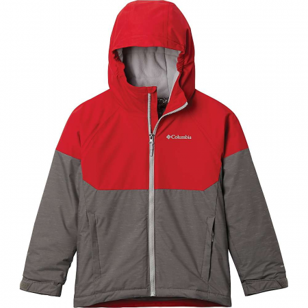 Columbia Boys' Alpine Action II Jacket - City Grey Heather / Mtn Red