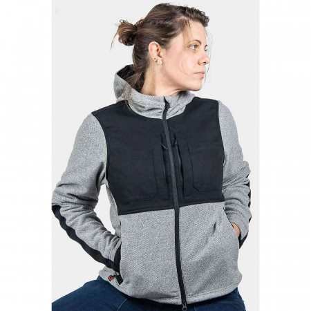 Dovetail Women's Apelian Utility Work Fleece Jacket - Grey / Black