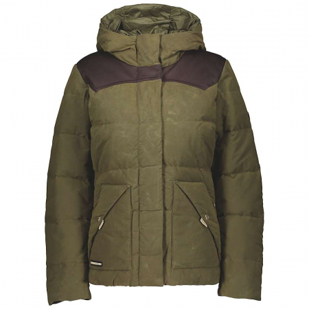 Powderhorn Women's Jackson Shot 7 Jacket - Military Green/Dark Brown Leather