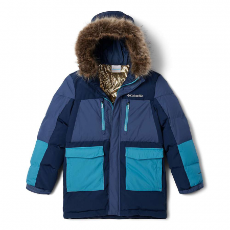 Columbia Boys' Marquam Peak Fusion Parka - Collegiate Navy / Dark Mountain / Shasta