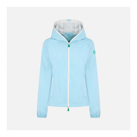 Save The Duck Women's Stella Hooded Rain Jacket - Ozone Blue