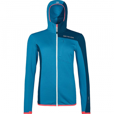 Ortovox Women's Fleece Light Grid Hooded Jacket - Heritage Blue