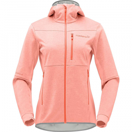 Norrona Women's Falketind Warm2 Octa Hood - Orange Alert / Peach Amber