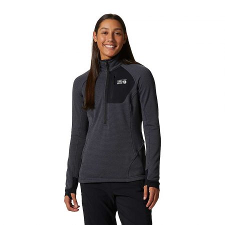 Mountain Hardwear Women's Polartec Power Grid Half Zip Jacket - Blue Slate Heather