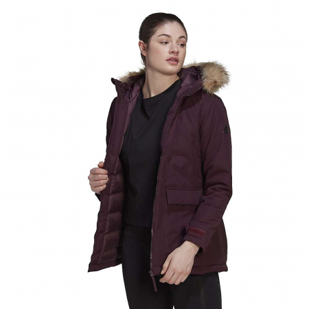 Adidas Women's Hooded Parka - Shadow Maroon