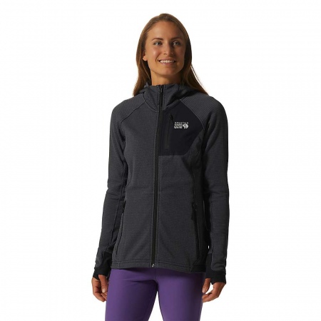 Mountain Hardwear Women's Polartec Power Grid Full Zip Hoody - Blue Slate Heather