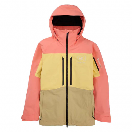 Burton Men's [ak] GTX Swash Jacket - Reef Pink / Buttermilk / Mushroom