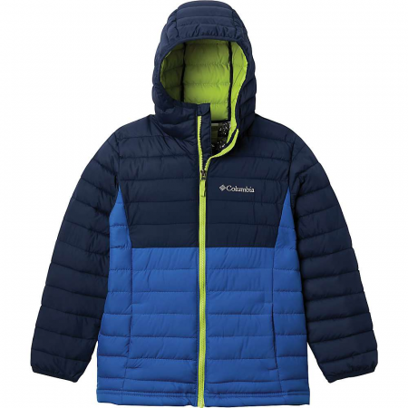 Columbia Toddlers' Boys Powder Lite Hooded Jacket - Bright Indigo / Collegiate Navy F23