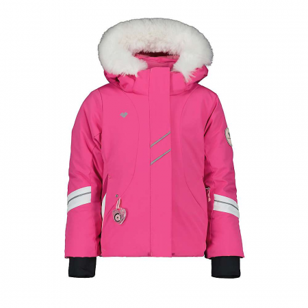 Obermeyer Girls' Cara Mia with Fur Jacket - Pink Pwr