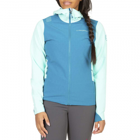 La Sportiva Women's Descender Storm Jacket - Crystal / Turquoise