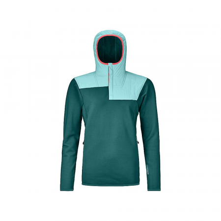 Ortovox Women's Fleece Plus Anorak - Pacific Green