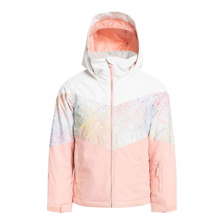 Roxy Girls' Whist Jacket - 12 / Large - Bright White Splash