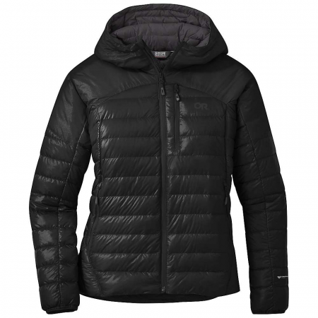 Outdoor Research Women's Helium Down Hooded Jacket - Plus - Black