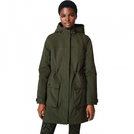 Sweaty Betty Women's Stride Waterproof Parka - Dark Forest Green