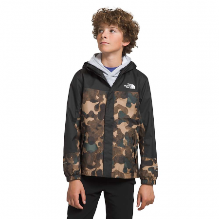 The North Face Boys' Antora Rain Jacket - Utility Brown Camo Texture Small Print