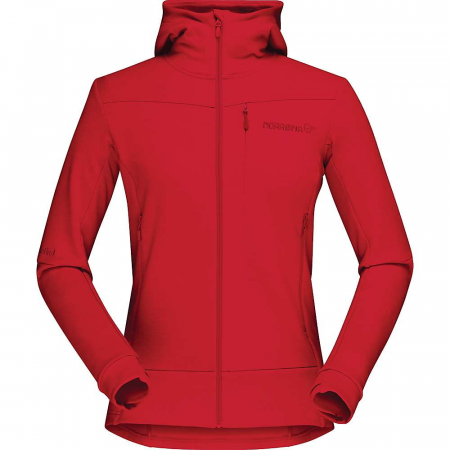 Norrona Women's Falketind Warmwool2 Stretch Zip Hoodie - Jester Red