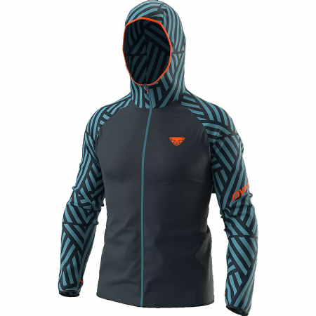 Dynafit Men's Trail Graphic Wind Jacket - Storm Blue / Razzle Dazzle