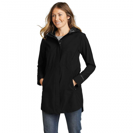 Eddie Bauer Women's Cloud Cap Stretch Rain Parka - Black