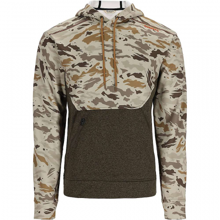 Simms Men's Solar CX Hoody - Ghost Camo Stone / Dark Stone