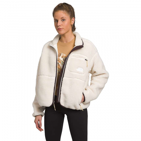 The North Face Women's Extreme Pile Full Zip Jacket - Gardenia White/Coal Brown