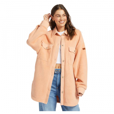 Roxy Women's Switch Up Sherpa Shacket - Dusty Coral