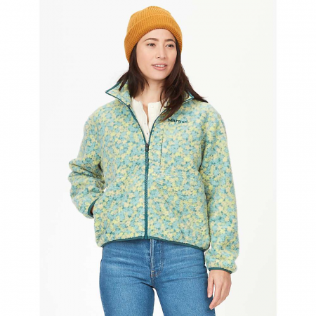 Marmot Women's Wm'S Aros Printed Fleece Jacket - Limelight Winter Flower