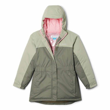 Columbia Girls' Hikebound Long Insulated Jacket - Stone Green / Safari