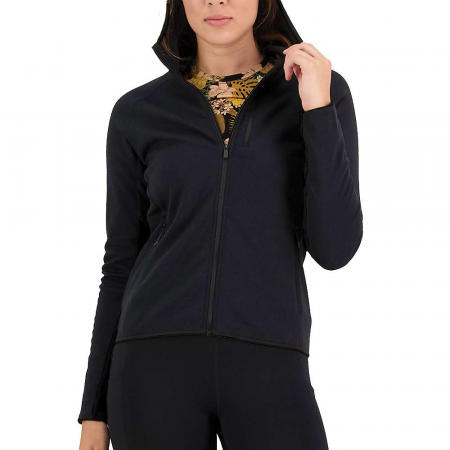 Mons Royale Women's Approach Merino Shift Fleece Hood Jacket - Black