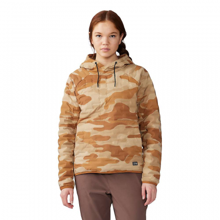 Mountain Hardwear Women's Stretchdown Light Pullover Hoody - Copper Clay Camo Print