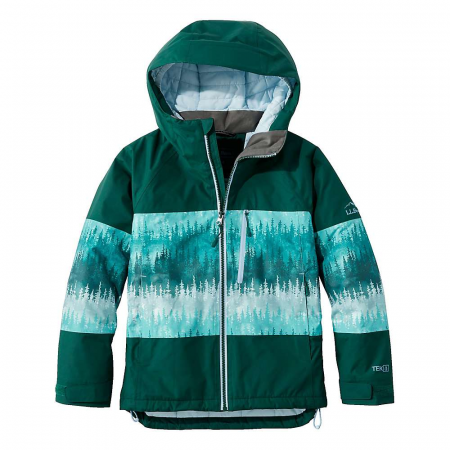 L.L.Bean Kids' Wildcat Waterproof Ski Jacket - Large 14-16 - Warm Teal Tree Camo