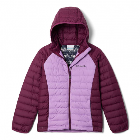 Columbia Girls' Powder Lite Hooded Jacket - Gumdrop / Marionberry